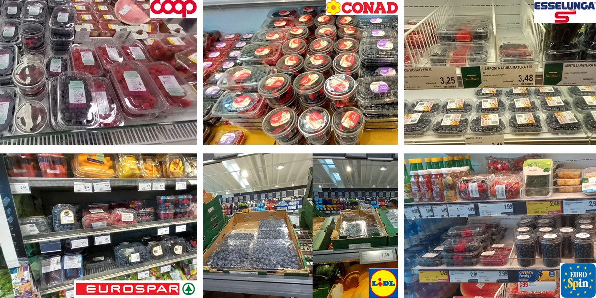 Frutti di bosco in Gdo: +25% nelle vendite e +50% di spazio